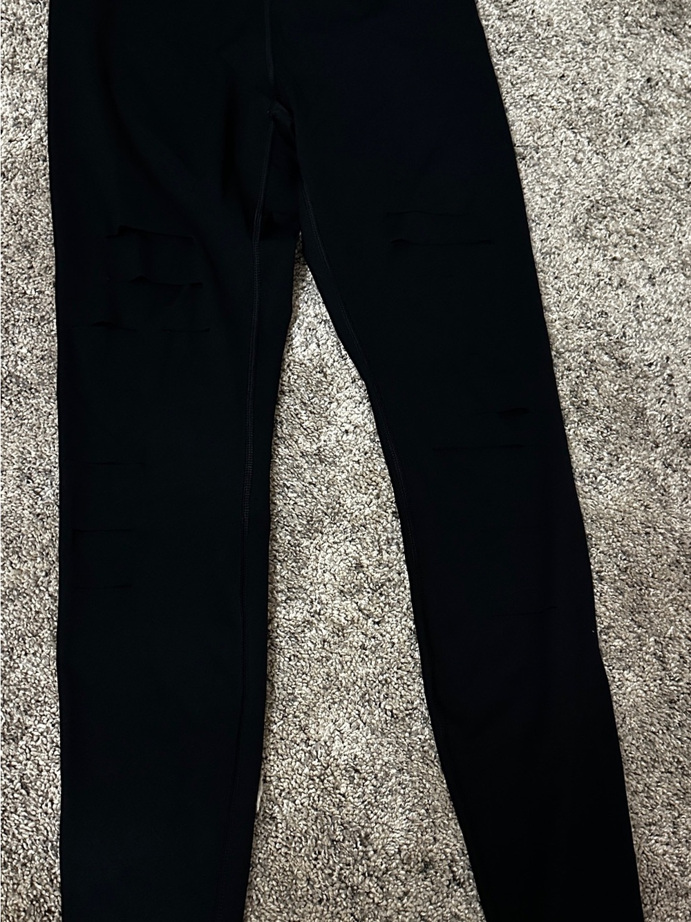 Pink Lily Black Ripped High-Waist Leggings